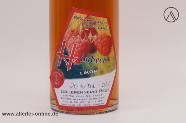 Himbeer Likör | Edelbrennerei Reus - Alzenau | 0,5L - 20% vol