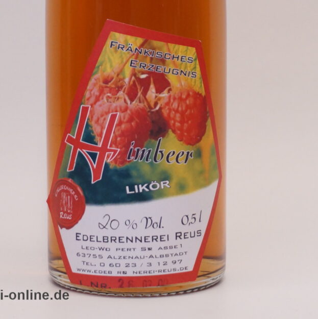 Himbeer Likör | Edelbrennerei Reus - Alzenau | 0,5L - 20% vol
