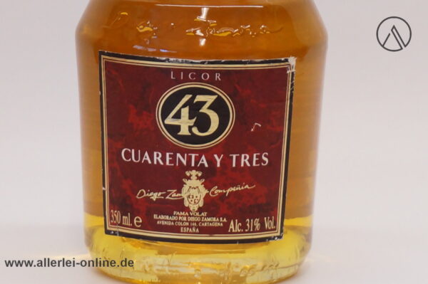 Vintage Licor 43 Cuarenta Y Tres Likör | Diego Zamora Liqueur Mirabilis | 350 ml. - 31% vol