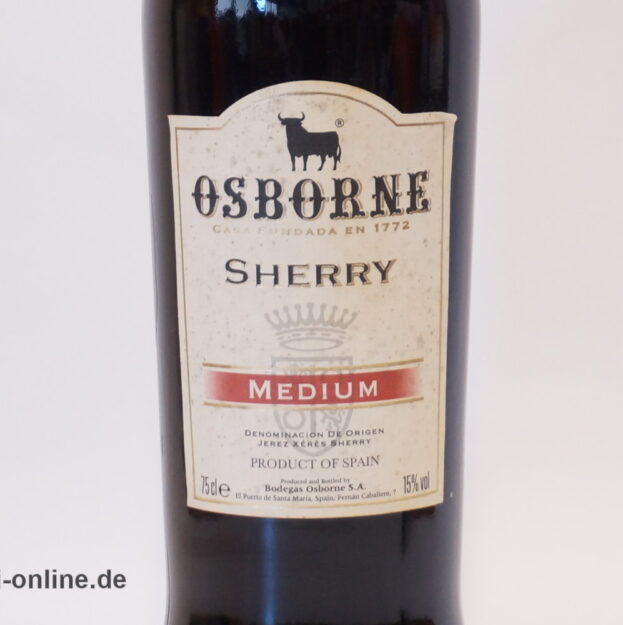 OSBORNE Sherry Medium | Halbtrockener Spanischer Sherry | 0,75L. - 15% vol