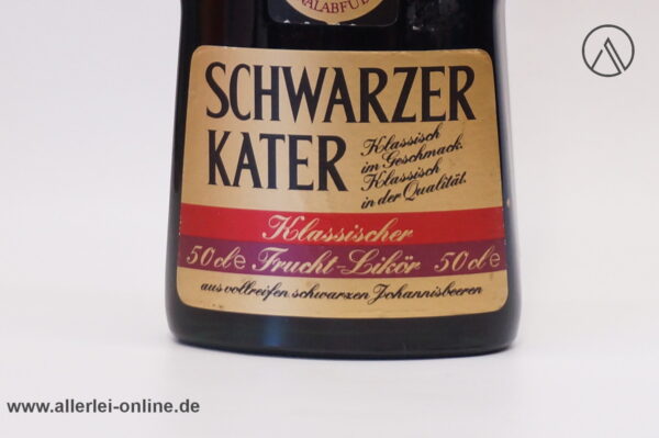 Vintage Schwarzer Kater Edel-Likör | Schwarze Johannisbeere Frucht-Likör | 0,5L. - 28% vol