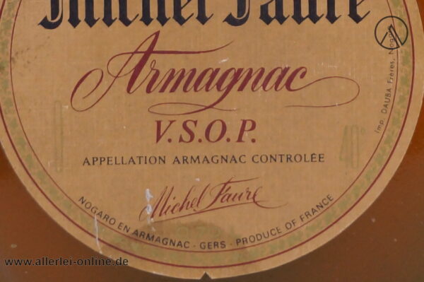Michel Faure Armagnac V.S.O.P. | Vintage Nogaro Armagnac France | 0,7L / 40% vol. Flaschen Import