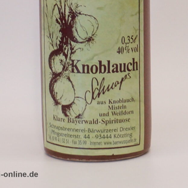 Original Drexler | Knoblauchschnaps 40% vol. - 0,35 Liter
