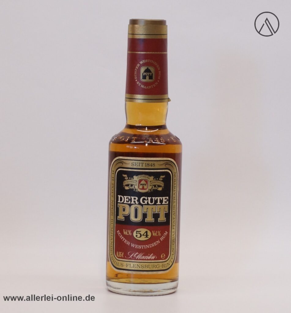 Vintage DER GUTE POTT 54 - Echter Westindien Rum 54% vol. - 0,35 Liter Flasche
