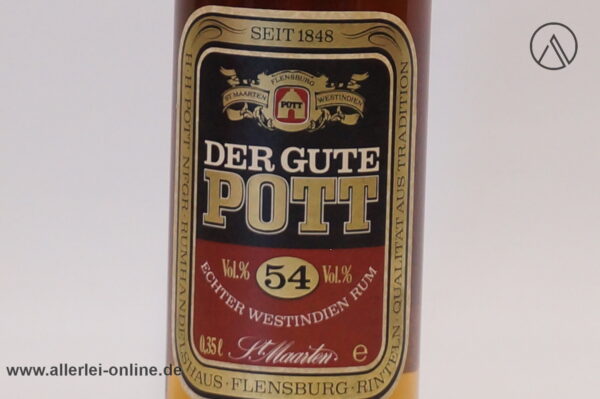 DER GUTE POTT 54 - Echter Westindien Rum 54% vol. - 0,35 Liter Flasche