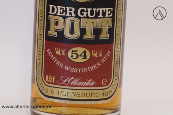 DER GUTE POTT 54 - Echter Westindien Rum 54% vol. - 0,35 Liter Flasche ohne EAN