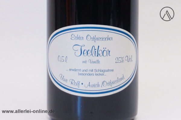 Echter Ostfriesischer Teelikör mit Vanille | Vanillelikör Uwe Rolf Aurisch/Ostfriesland - 25% vol. - 0,5 Liter Flasche
