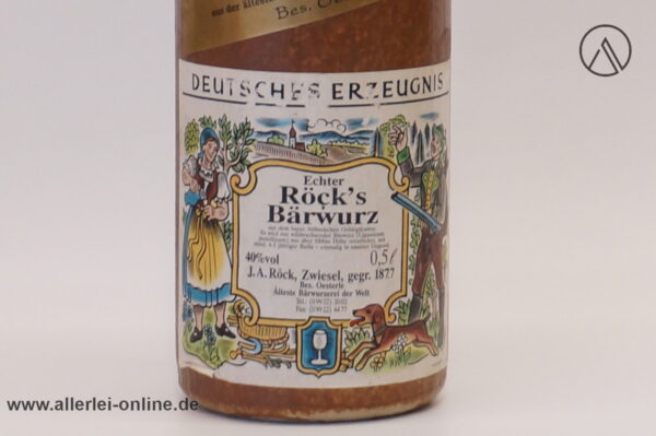 Röcks Bärwurz | Älteste Bärwurzerei der Welt - Kräuterlikör 40% vol. - 0,5 Liter