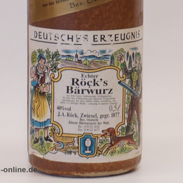 Röcks Bärwurz | Älteste Bärwurzerei der Welt - Kräuterlikör 40% vol. - 0,5 Liter