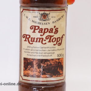 Vintage Papa`s Rum-Topf | Gartenfrüchte in Jamaika-Rum eingelegt | L.W.C.Michelsen Hamburg - 500g