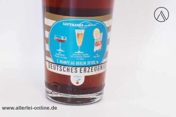 LUFTHANSA Cocktail | MAMPE Berlin Likör | Vintage 60s Bottle | 30% vol.