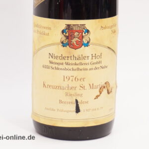 Niederthäler Hof Wein | 1976 er Kreuznacher St. Martin Riesling - Beerenauslese - 0,75 Liter Flasche