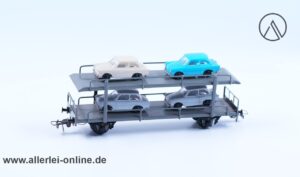 PIKO H0 | Dahmer Autotransportwagen mit 4 DDR Trabant PKW beladen