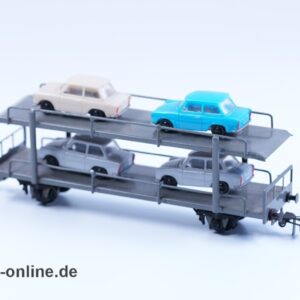 PIKO H0 | Dahmer Autotransportwagen mit 4 DDR Trabant PKW