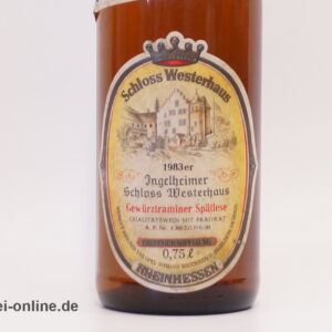 Ingelheimer Schloss Westerhaus | 1983 Gewürztraminer Spätlese - 0,75 Liter Weinflasche
