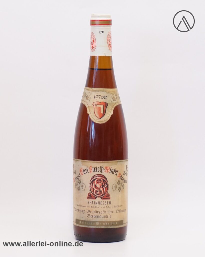 Carl Strieth Winkel Rheingau | 1976 er Horrweiler Gewürzgärtchen Silvaner Beerenauslese - 0,7 Liter Flasche