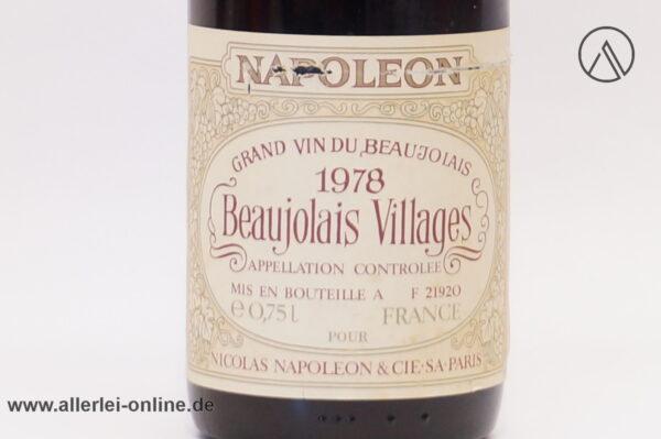 Vintage Napoleon Grand Vin Du Beaujolais | 1978 er Beaujolais Villages France - 0,75 Liter Rotwein Flasche