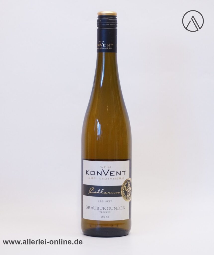Weinkonvent Dürrenzimmern | Cellarius Edition 2016 -Kabinett Grauburgunder ,trocken - 0,75 Liter