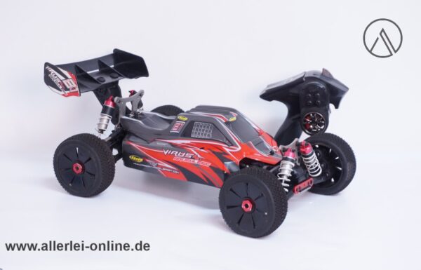 CARSON 1:8 RC | Virus 4.0 Brushless Offroad Buggy - 4WD mit 2,4 Ghz Reflex Wheel PRO3 Steuerung