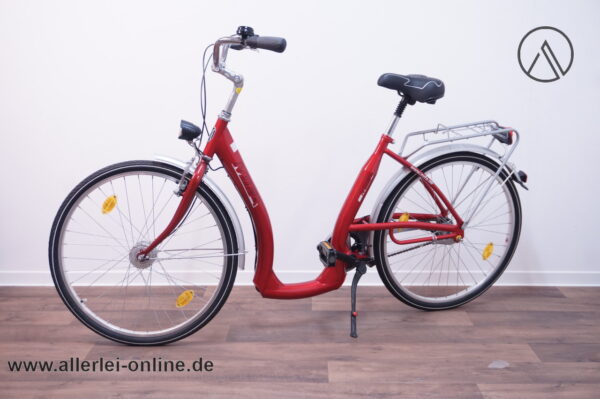 MIFA 26 Zoll Damenrad mit tiefem Einstieg | Damen Fahrrad ,rot | Nexus 3-Gang Schaltung