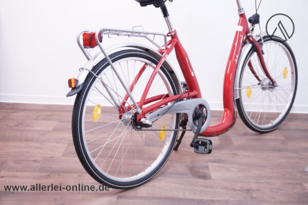 MIFA Seniorenfahrrad 26 Zoll Damenrad mit tiefeinstieg | Damen Fahrrad ,rot | Nexus 3-Gang Schaltung
