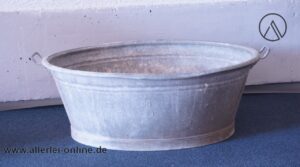 Alte MAUSER 90 Zinkwanne | Große Ovale Bauernwanne Zink Wanne | verzinkte Blechwanne 92 x 74 x H 35 cm