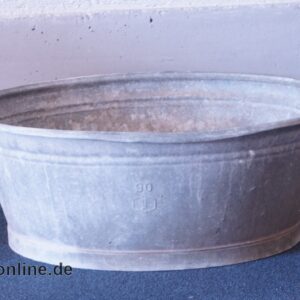 Alte MAUSER 90 Zinkwanne | Große Ovale Bauernwanne Zink Wanne | verzinkte Blechwanne 92 x 74 x H 35 cm