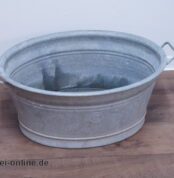 Alte Zinkwanne 60 | Ovale Bauern Zink Wanne | 60 x 49 x H 27 cm