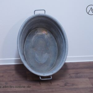 Alte Zinkwanne 60 | Ovale Bauernwanne | 60 x 49 x H 27 cm