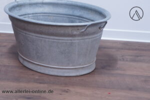 Alte Zinkwanne 60 | Ovale Bauernwanne | 60cm Garten Dekoration