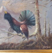 Ölgemälde | balzender Auerhahn | Öl auf Leinwand - Büchner Signiert ,gerahmt 71 x 120 cm Kunst