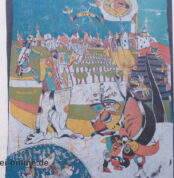 Werner Borsdorf Farb-Holzschnitt 4/15 | Die Jagd oder Offenbach a.M. anno 977 | W.Borsdorf Signiert ,67 x 87 cm
