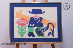 Gerd Zeising 76/80 | Kunstdruck Grafik | Signiert ,gerahmt 56 x 72 cm