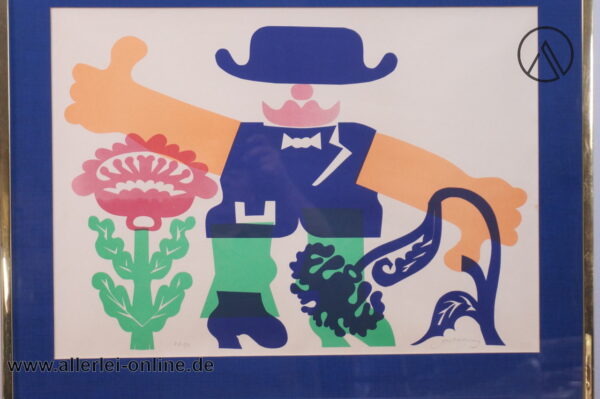 Gerd Zeising 76/80 | Pop Art Kunstdruck Grafik | Signiert ,gerahmt 56 x 72 cm