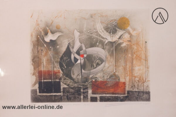 Renee Lubarow france (1923-2017) | Farbradierung 88/99 | Signiert ,gerahmt 85 x 66 cm