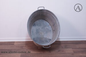 Alte Zinkwanne 70 | Ovale Bauern Zink Wanne | 70 x 58 x H 30 cm Garten Blumenkübel Gartendekoration