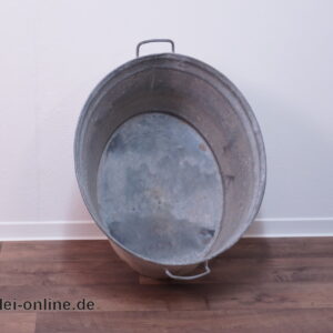 Alte Zinkwanne 70 | Ovale Bauern Zink Wanne | 70 x 58 x H 30 cm Garten Blumenkübel Gartendekoration