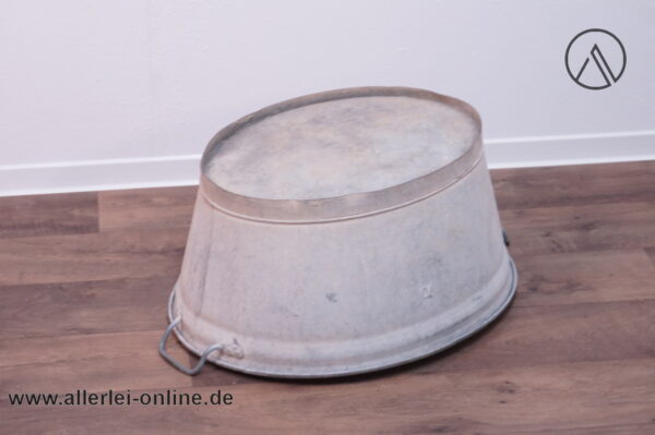 Alte Zinkwanne 70 | Ovale Bauern Zink Wanne | 70 x 58 x H 30 cm Garten Pflanzkübel Blumenkübel