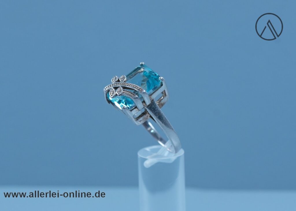 Topas Edelstein Ring | 925 Sterling Silber | Blautopas Silberschmuck