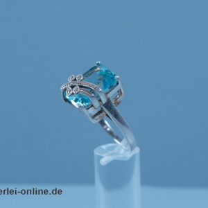 Topas Edelstein Ring | 925 Sterling Silber | Blautopas Silberschmuck
