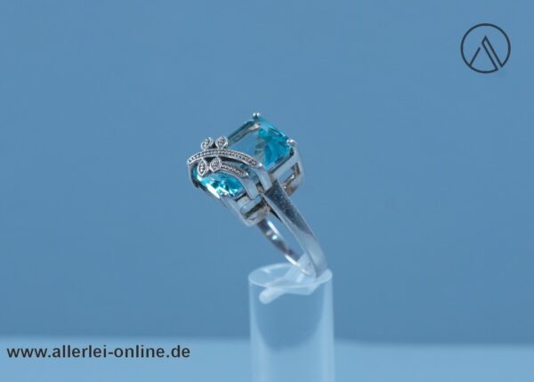 Topas Edelstein Ring | 925 Sterling Silber | Blautopas Silberschmuck