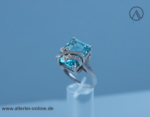 Topas Edelstein Ring | 925 Sterling Silber | Blautopas Silberschmuck Silberring