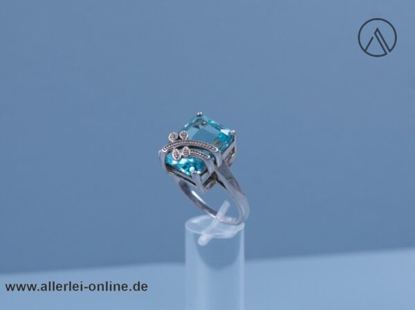 Topas Edelstein Ring | 925er Sterling Silber | Blautopas Edelsteinschmuck