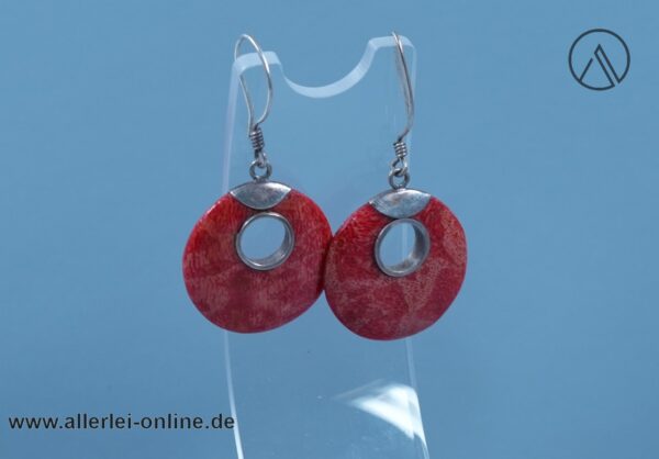 Korallen Ohrringe | 925er Sterling Silber | Silberschmuck
