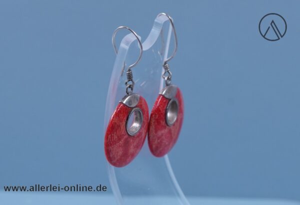 Korallen Ohrringe | 925er Sterling Silber | Silberschmuck Ohrschmuck