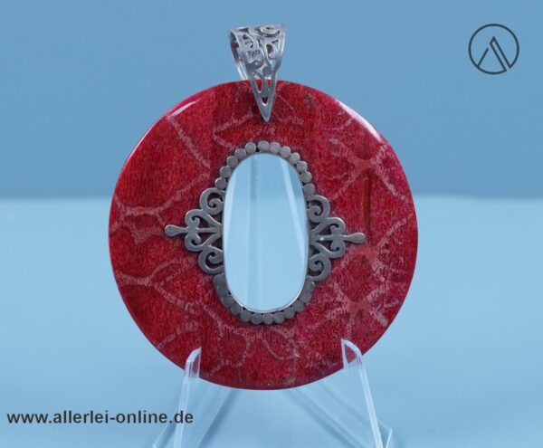 Korallen Kettenanhänger Silberanhänger | 925er Sterling Silber | Silberschmuck