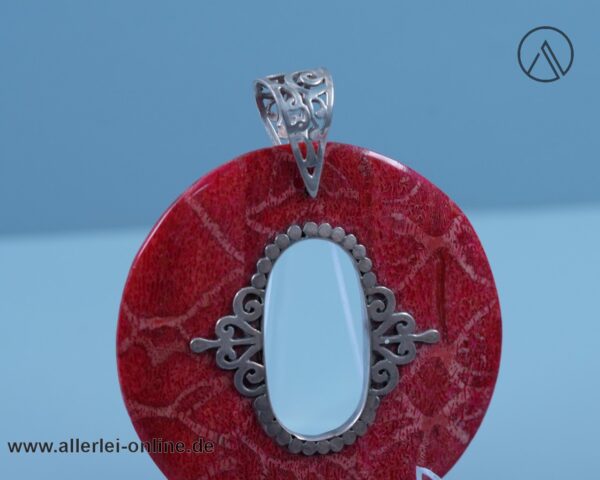 Korallenschmuck Kettenanhänger Silberanhänger | 925er Sterling Silber | Silberschmuck