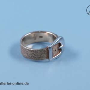 Gürtelschnalle-Ring | 925 Sterling Silber ,vergoldet | Gürtelschnalle Design Silberschmuck