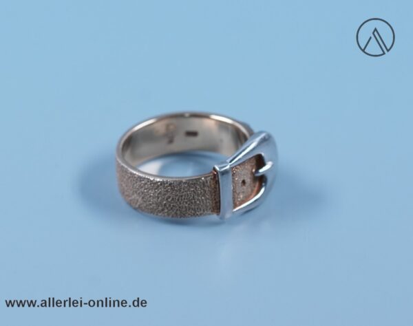 Gürtelschnalle-Ring | 925 Sterling Silber ,vergoldet | Gürtelschnalle Design Silberschmuck