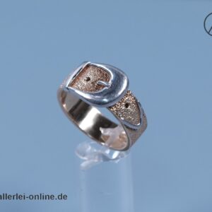 Gürtel-Ring | 925 Sterling Silber ,vergoldet | Gürtelschnalle Design Silberschmuck